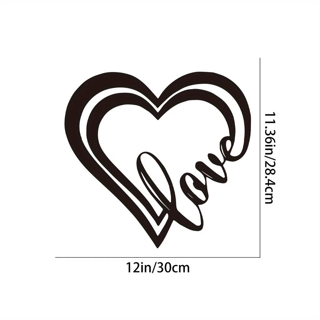 

Геометрический декор для стен в виде полого металлического сердца - черный знак любви для декора дома, сада, гостиной, спальни, ванной комнаты и офиса светло-серый