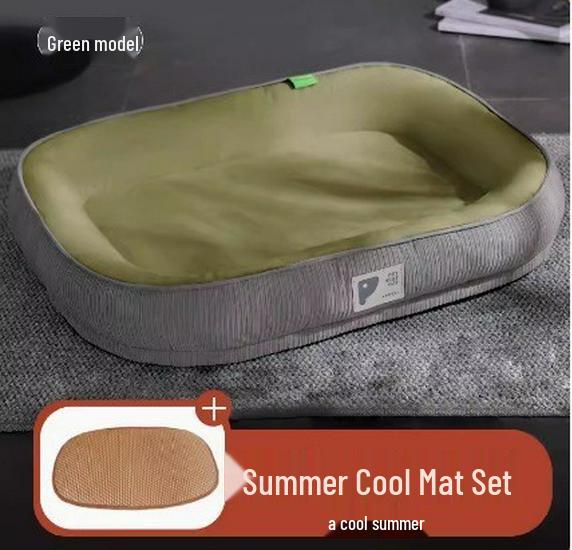 Four Seasons Thickened Dog Cushion: Warm, Removable, Washable Pet Nest & Sleeping Mat for Large Dogs.