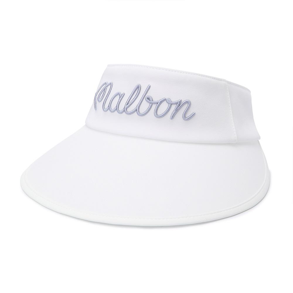 MALBON GOLF Malbon Logo Wide-Brimmed Visor Ivory (Woman)
