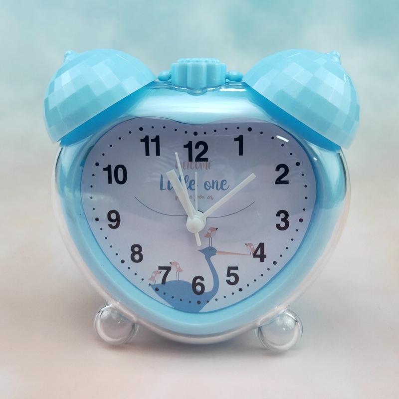 Alarm Clock Student Alarm Clock Cute Girl Heart Children Cartoon Junior Middle School Students with Night Light Bedside Clock