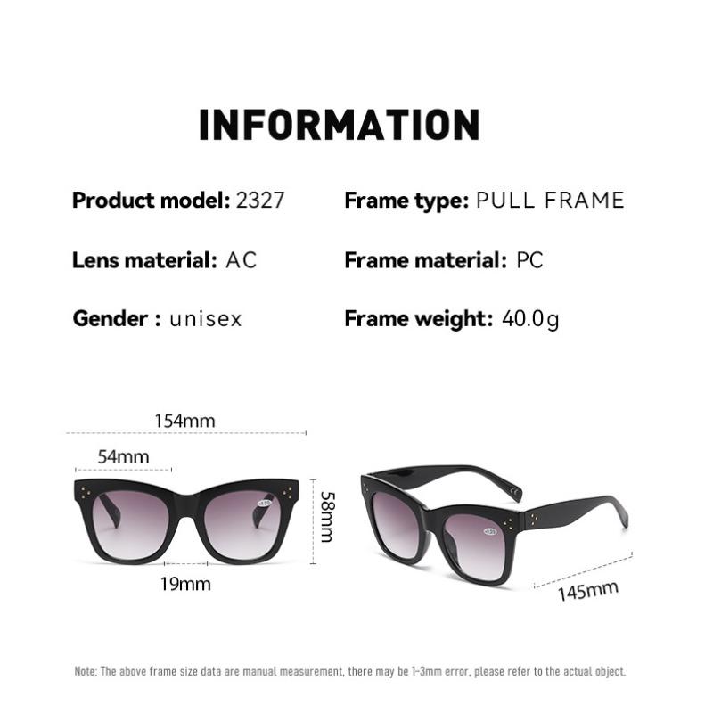 Large Frame Progressive Two-color Presbyopia Glasses Fashion High-definition Reading Glasses Outdoor Sunscreen Goggles