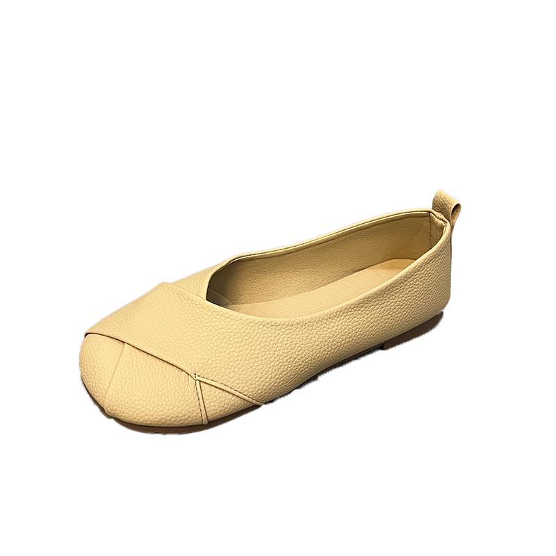 Fashion Women's Casual Slip On Ballet Flats Ladies Fashion Soft Leather Loafers 2025 Autumn Nursing Cute Shoes Comfort Elegant Round Toe