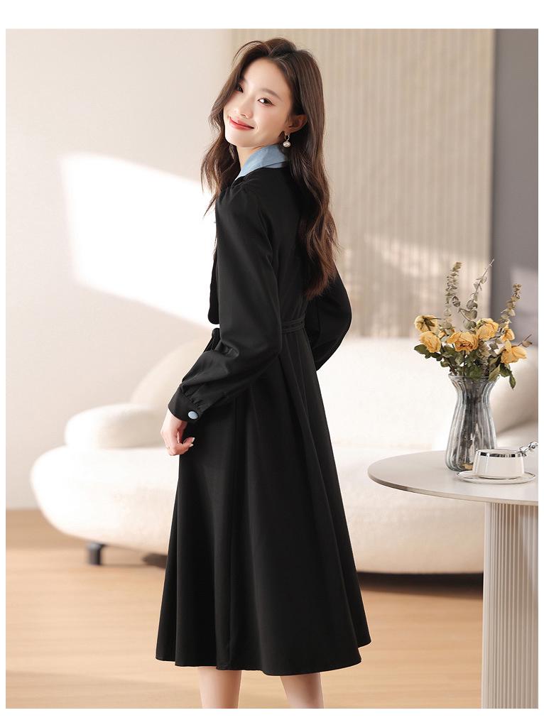 Azure Night Traveler 2026 Women's French Two-Piece Look Autumn Dress