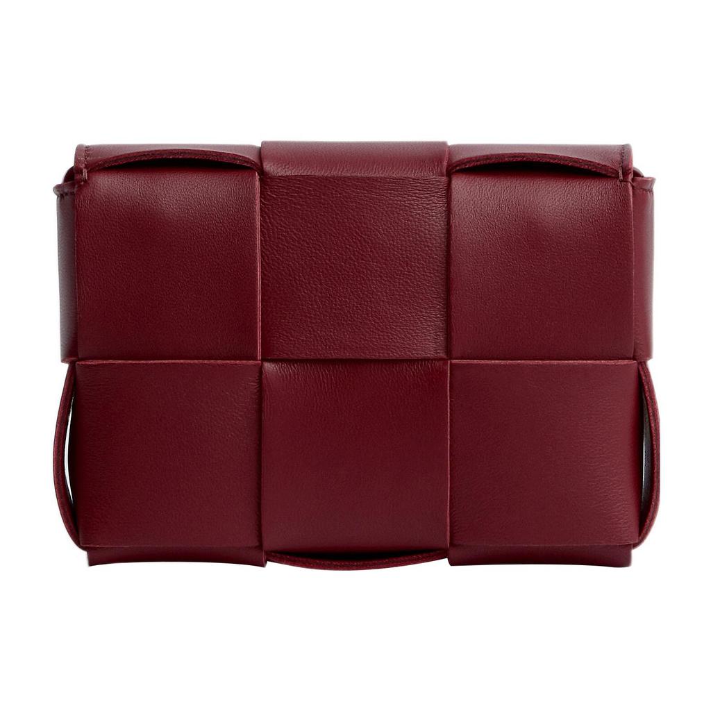 Bottega Veneta Cassette Pillow Bag Minimalist Solid Color Intreccio Weave Lambskin Mini Shoulder Crossbody Bag Women bags Bordeaux-Red 666688VMAY16208