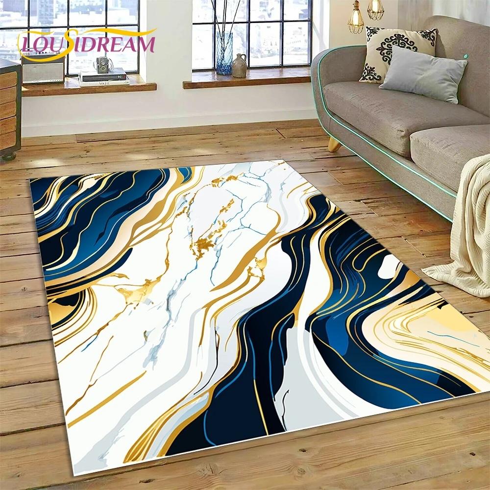 Luxurious Green Gold Colour Marble Dream Carpet Rug for Bedroom Living Room Sofa Decoration,Children Game Large Decor Floor Mat