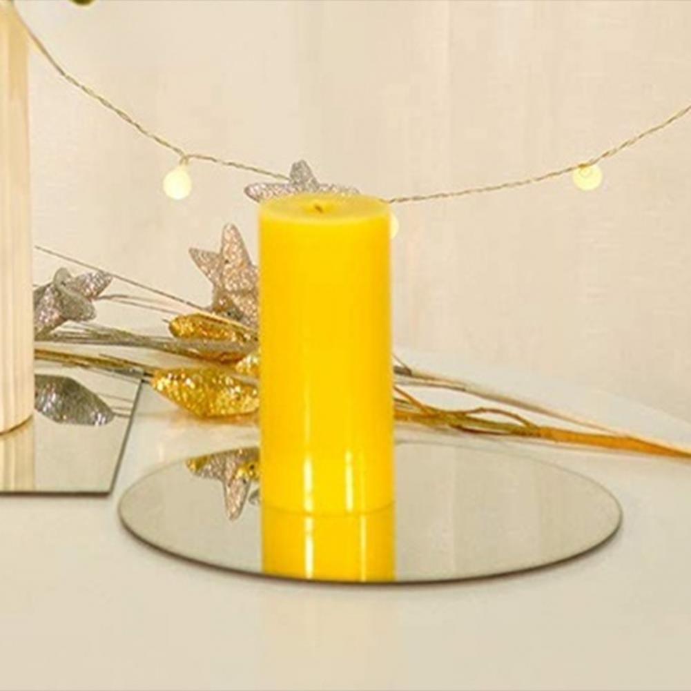 20cm Acrylic Party Tray Wedding Celebration Table Centerpiece Mirror Tray Round Candle Tray DIY  Mirror Surface For Party Decor