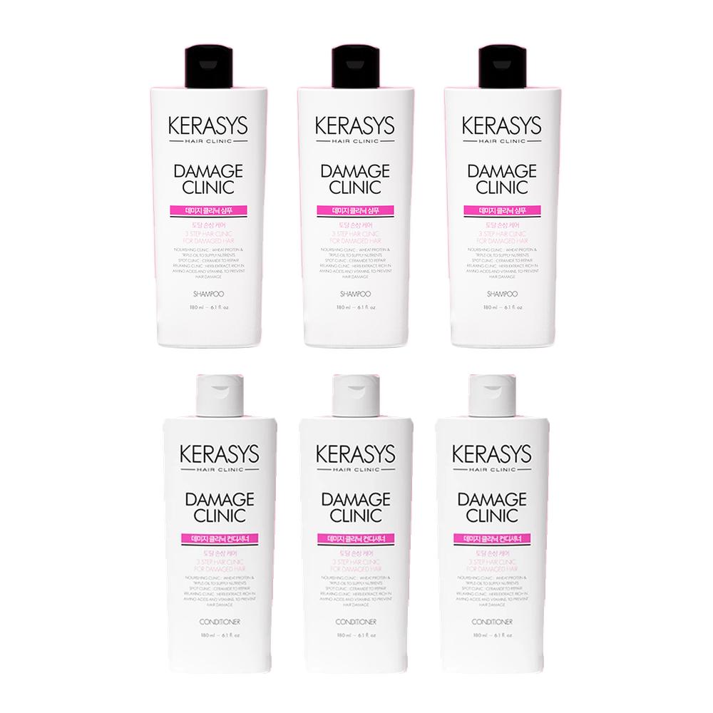 [DAISO] Kerasys Hair Clinic Damage Clinic Shampoo & Conditioner 180ml / Damage & Moisture Clinic Treatment 250ml