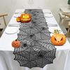 Halloween Black Spider Web Lace Table Runner Gothic Style Table Cloth Home Party Dining Table Decor Spooky Festival Decoration