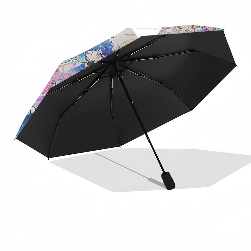1pc Idol Universe Daon Rock Star Outdoor Umbrella - Automatic Opening/Closing, Portable 3-Fold Design with 8-Bone Iron Frame, Perfect Gift for Fa