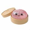 Gedämpftes Teigtaschen-Spielzeug Niedlicher Brötchen für Kinder, Sammler, Schreibtisch, Büro, Zuhause Rosa Glitzer