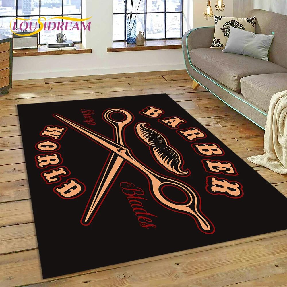 

Модный логотип парикмахерской Череп Винтажный ковер-циновка для спальни, гостиной, дома, украшение для дивана, большой игровой коврик для ребенка 40x60cm( 15x23in )