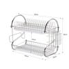 Dish Drying Rack 2 Tier Dish Rack Steel with Removable Drain Board Storage Rack for Dish Drainer Utensil Holder with