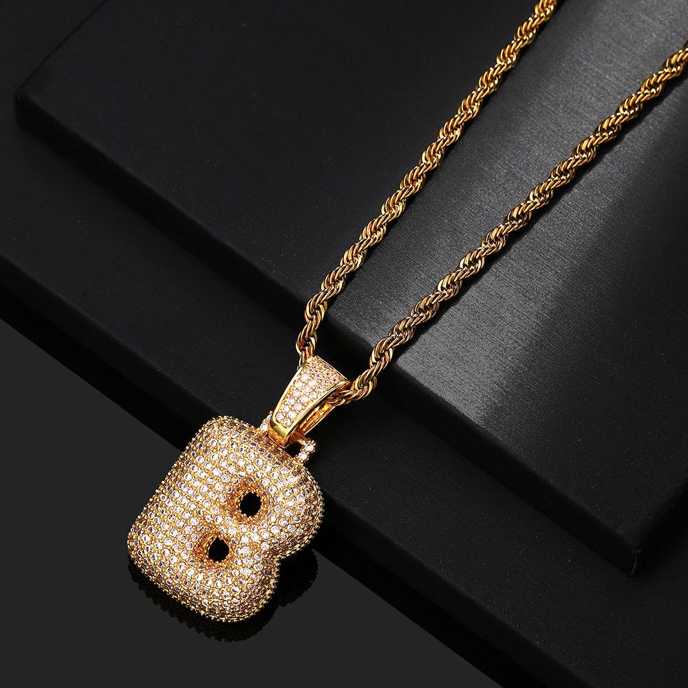 Hip Hop 26 English Letter Pendant Rap Simple Fat Letter Pendant Unisex Necklace