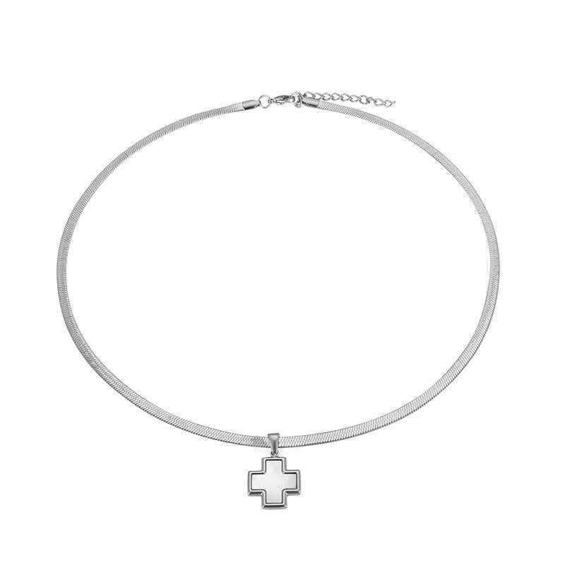 

Gold Square White Mother-of-Pearl Minimalist Pendant Necklace (Unisex) - Trendy Light Luxury Design