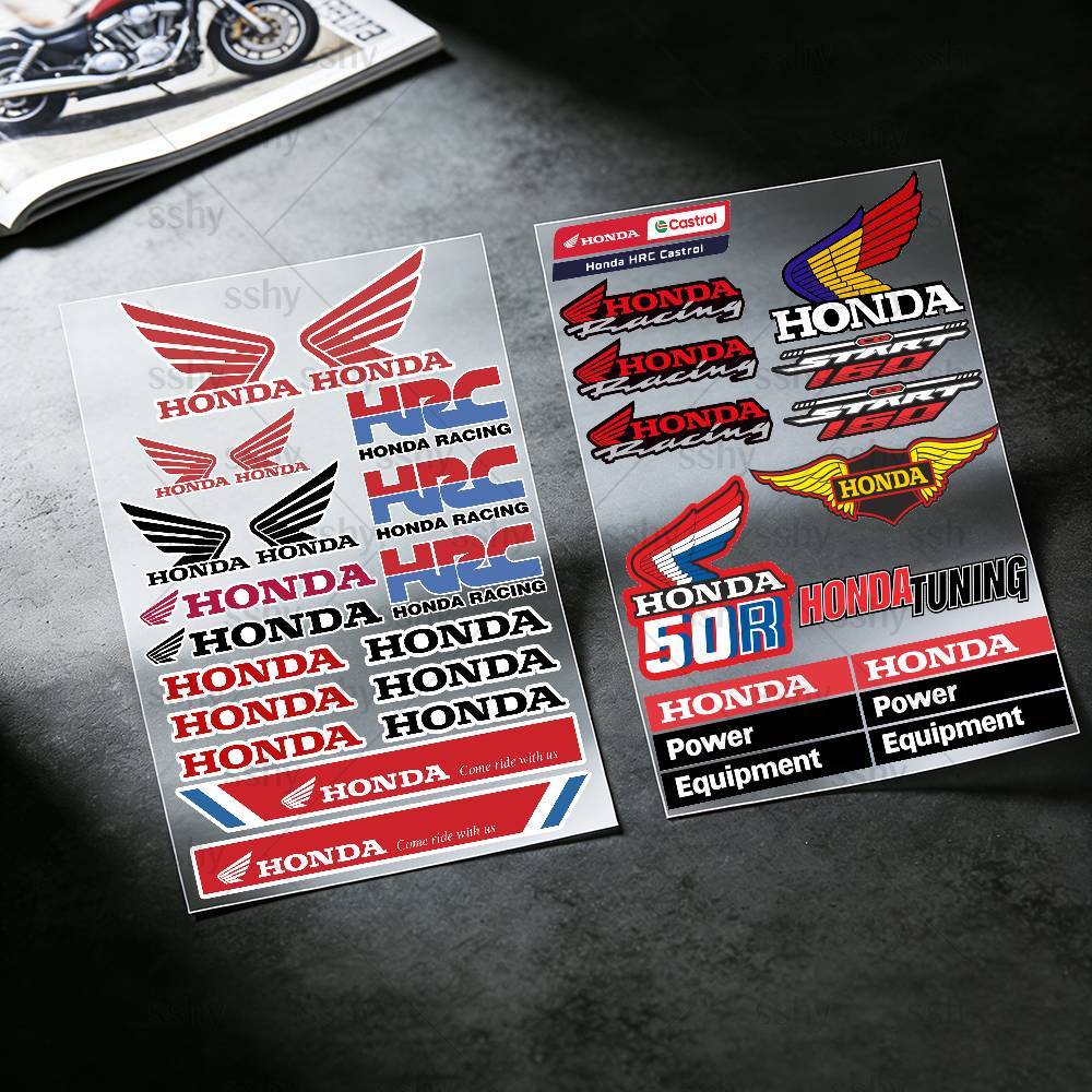 ARA1 For HONDA Reflective Motorcycle Stickers, 3M Safety Warning At Night In the Dark Scooter Helmets