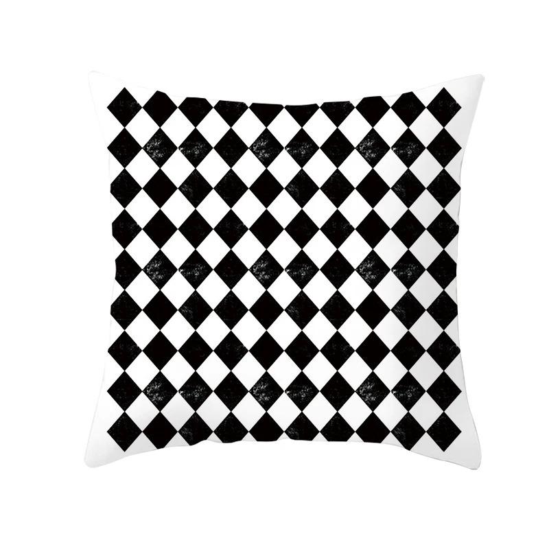 Black and White Geometric Decorative Pillowcases Living Room Office Home Pillowcases Car Ornaments