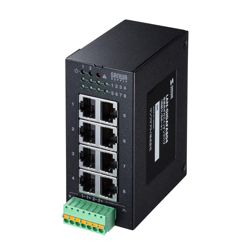 SANWA SUPPLY Industrial Giga Switching Hub (High Durability/8 Ports) LAN-GIGAFA804