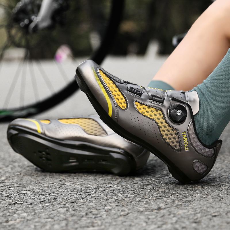 Large Size Wild Mountain Bike Riding Shoes Women's Moped Road Sports Events Cycling High Lock Shoes Men