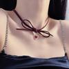 Elegant Bowknot Heart Necklace Elegant Clavicle Chain Necklace Vintage Choker Sweet Cool Necklace Fashion Jewelry