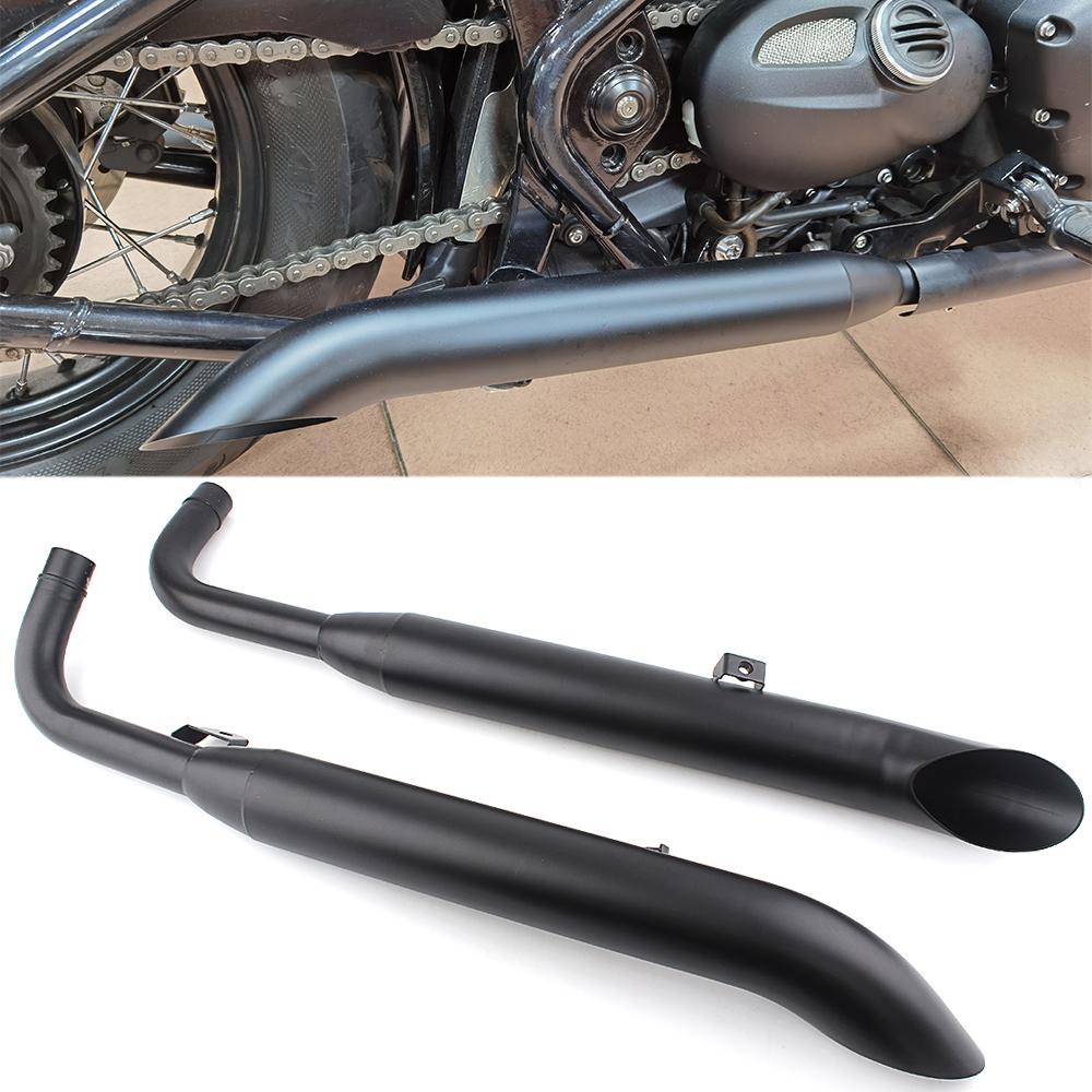 Motorcycle Part Black Exhaust Muffler 304 Stainless Steel Exhaust System For Triumph Bonneville Bobber T100 T1200 Speed Master