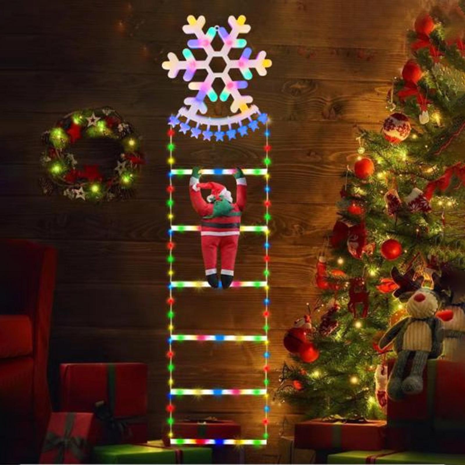 

Claus Climbing LED Light Festival Atmosphere Decorative Outdoor Indoor Ladder Courtyard, Christmas Tree Decoration One Size