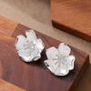 Fashion temperament simple three-dimensional pleated stamen flower stud earrings light luxury high-end earrings high luxury holiday style earrings