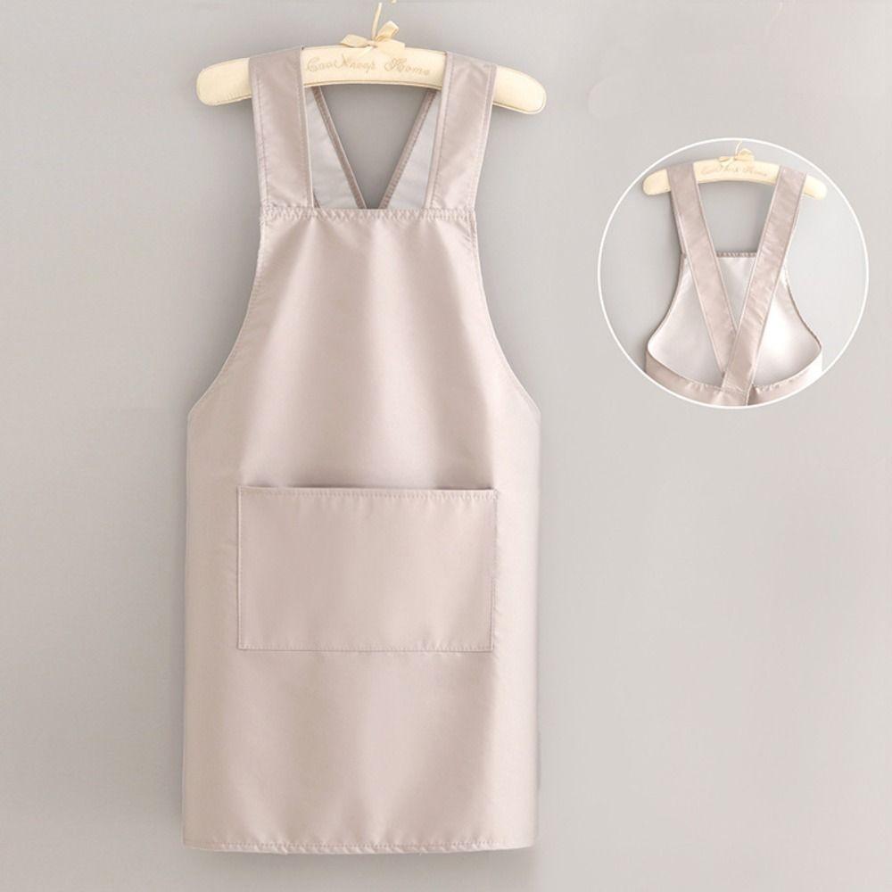 Waterproof Household Work Apron X-Back Dishwashing Cleaning Apron Waiter Sleeveless Apron  BBQ