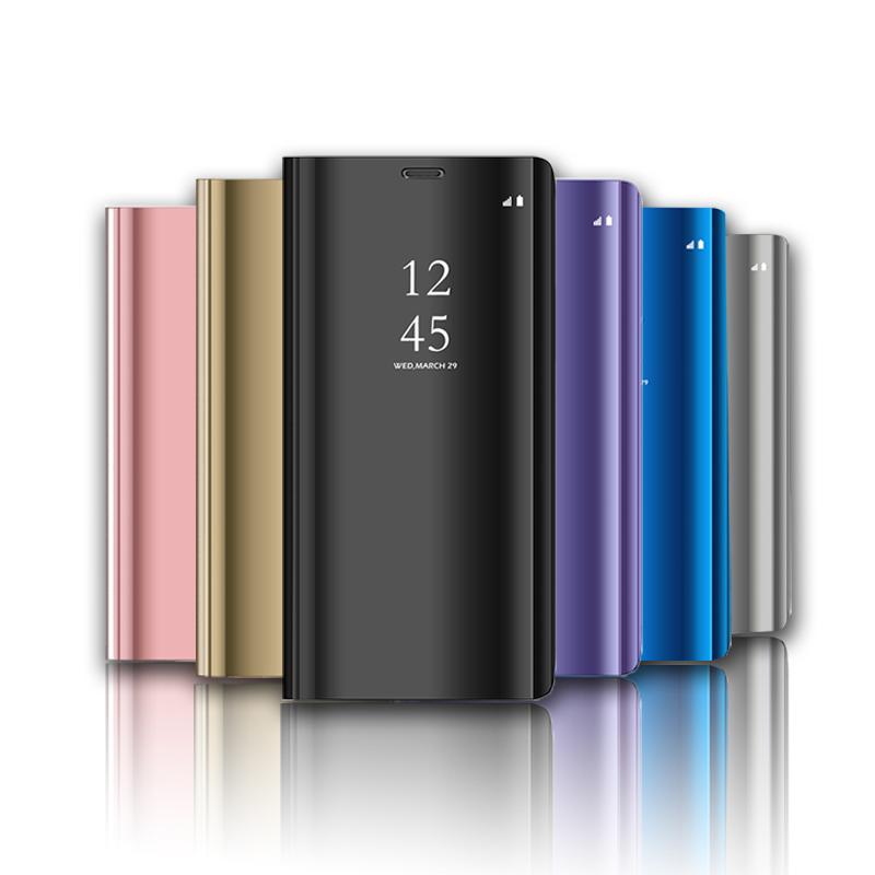 Spiegelansicht Leder Flip Case für Samsung Galaxy A14 A13 A12 A24 A23 A34 A54 A04S A51 A50 A52 A53 A33 A22 A32 5G 4G S22 S23 S24 Ultra Stand Buch Cover
