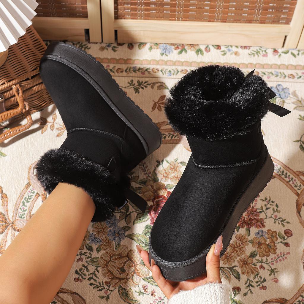 Fashion Women Boston Boots Snow Boots Winter 2025 New Platform Boots Cashmere Warm Thick Soles Comfortable Cotton Shoes for Women