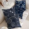 Blue Pillowcases with Unique White patternSuitable for Sofa Car Bedroom Decorative Cushion Cover Pillow Cover