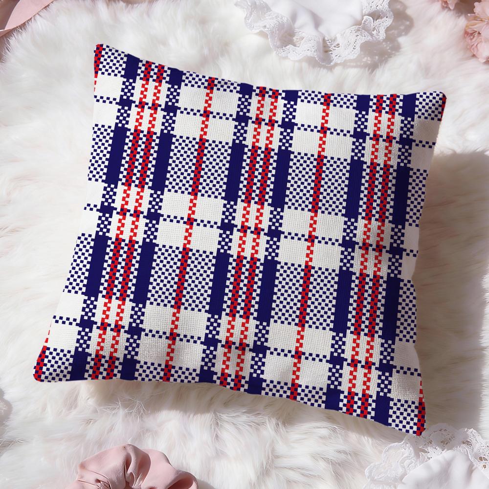 Checkered pattern Cushion Cover Premium Comfort Reversible Pillow Cove Two in One Design for Any Room Car Interior
