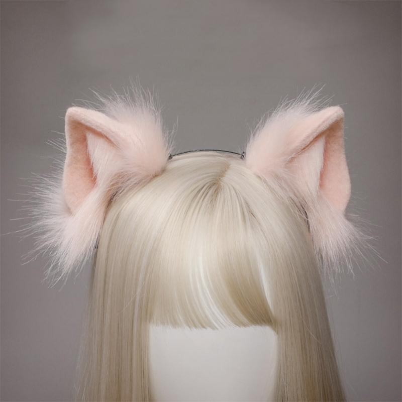 Lolita Headbands Furry Animal for Cat Ears Headwear  Kawaii Hair Hoop for Halloween Cosplay Headpiece Party Supplies