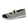 Fashion 2025 New Striped Knitted Platform Sneakers Women Breathable Mesh Non Slip Sports Shoes Woman Comfort Slip On Walking Shoes Mujer