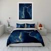 "Starry Night Cat Decor Set" Soft Comfortable Duvet Cover Bedding Set Included 1*Duvet Cover & 2*Pillowcases Gift