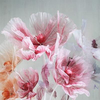 Single Flower Head Simulated Flower Large Poppy Silk Mesh Yarn Window Display Flower Stand Props Beautiful Decoration