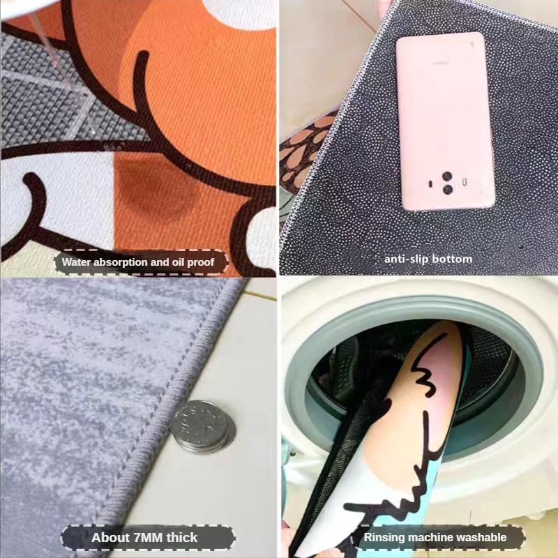 Crystal velvet door mat, non slip bathroom mat, absorbent and machine washable balcony mat