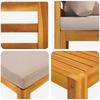 Sofa Set 7 Pieces Natural Solid Acacia Wood