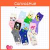 Cozy Cotton Material Korean Cartoon Cute Kitty And Yu Gui Dog Colorful Mid-calf Socks For Girls