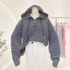Women's Retro Striped Hooded Sweatshirt - Spring/Autumn 2021 Trend, College Style, Versatile & Loose Fit