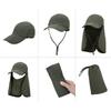 Detachable Sun Hat with Neck Face Flap Cover Outdoor Fishing Hats Sun Protection Visor