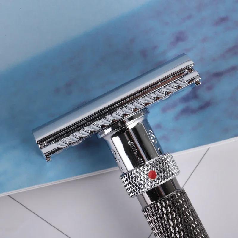 Yaqi Adjustable The Final Cut Chrome And Gunmetal Color Safety Razor for Men Provide Comfortable Grip With 12mm Handle Diameter