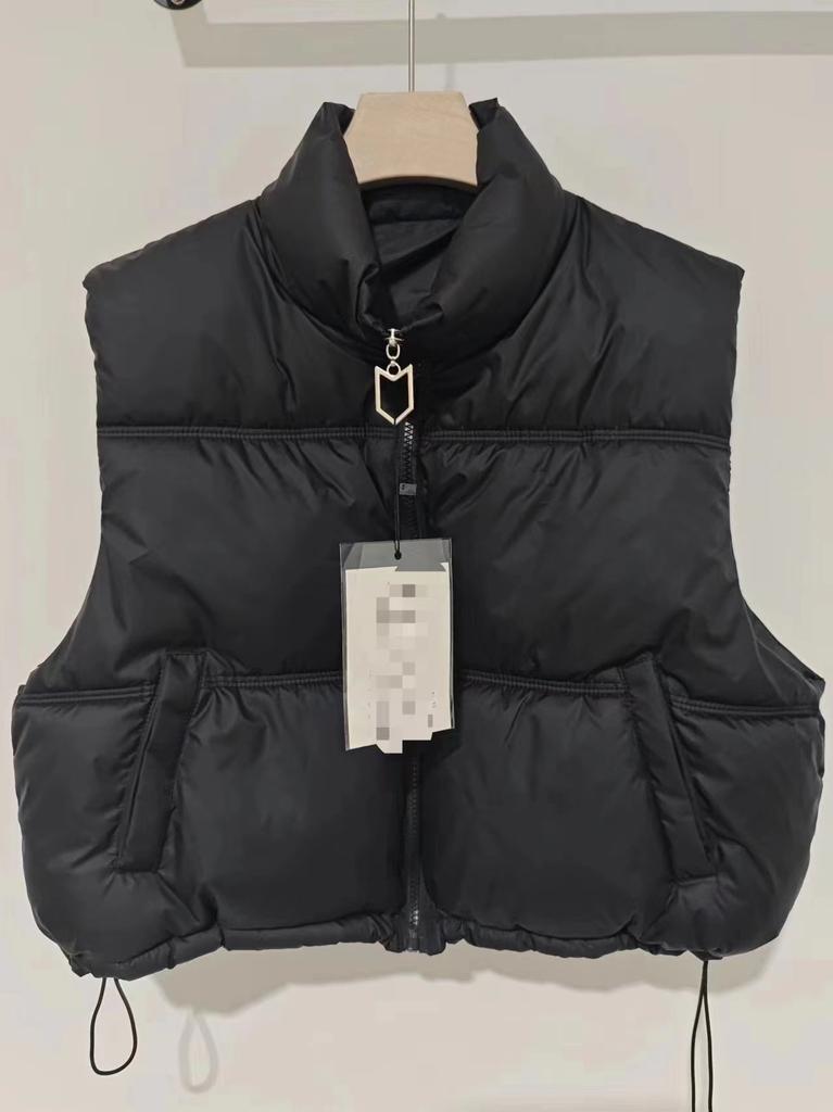 European and American style autumn and winter vest women's fashion temperament stand-up collar cardigan cotton vest warm jacket