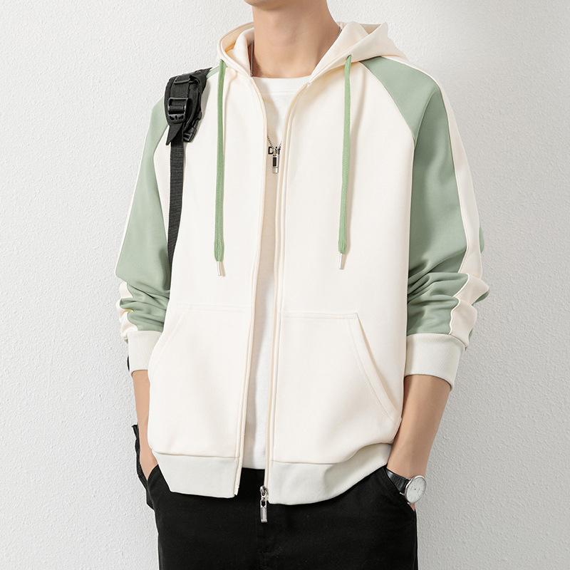Hooded Cardigan Sweatshirt Men's Spring and Autumn New Hong Kong Style Couple Jacket Loose Jacket Men
