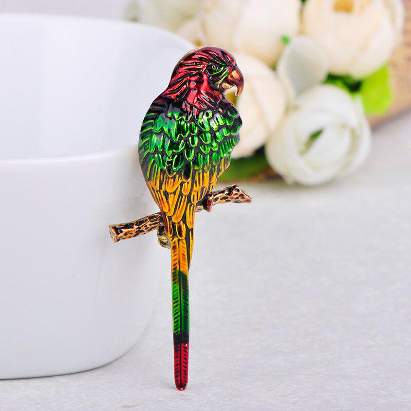 Blucome Broșe retro în formă de pasăre de animale, bijuterii colorate din aliaj de email, femei, eșarfă, pălărie, geantă, haină de buzunar Cele mai bune accesorii cadou Pin