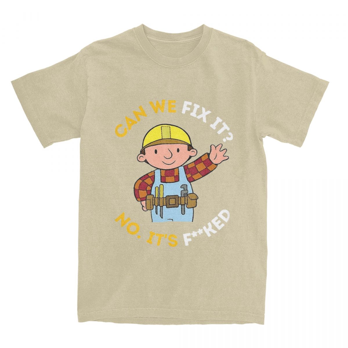 The best product for you Kunnen We Het Maken Grappig Klusjesman T-shirt Strand Bob de Bouwer Y2K T-shirts Puur Katoenen T-shirt Voor Heren Korte Mouwen T-shirts S