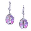 Módní Stylové Náušnice Strom Života Dlouhé Visací Boho Ženy Syntetický Modrý Fire Opal Femme Přehnané Statement Šperky Doplňky Suvenýr