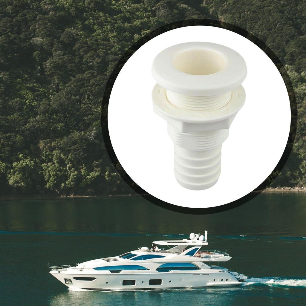 Boats Thru Hull Fitting Deck Drain Outlet Overflow Connector Through for Boat