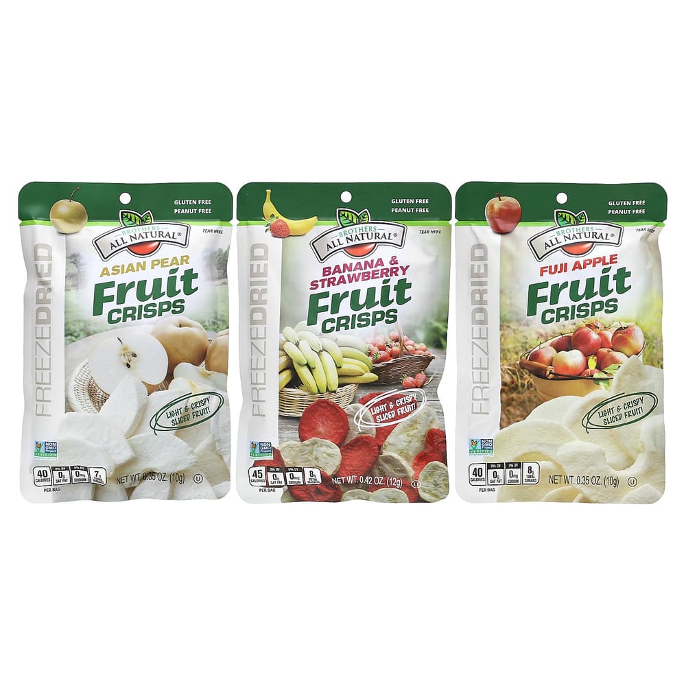 Brother All-Natural Fruit Crisp Variety Pack, 6 Single-Serving Bags, 64g (2.26oz)