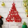 Wooden Red Merry Christmas Tree Wall Hanging Showpiece We Wish You A Merry Xmas and A Happy New Year | Christmas Decorations Items