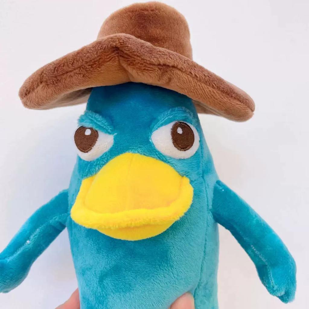Jucărie de pluș nouă, drăguță, cu desene animate, Perry Ornitorincul, animale de pluș moi, jucărie rață, cadou de Crăciun, zi de naștere pentru copii, 25 cm